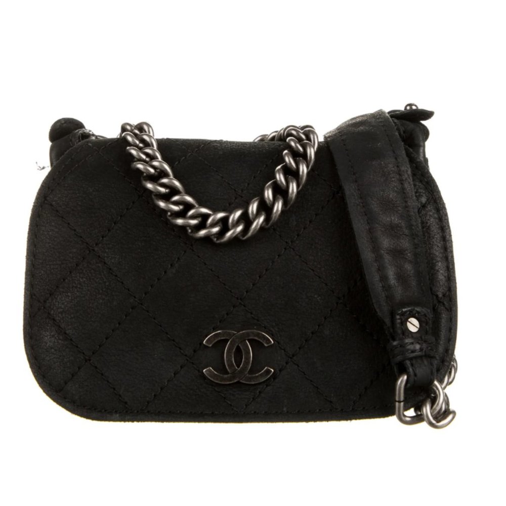 CHANEL Highlander Black Crossbody Bag mini flap